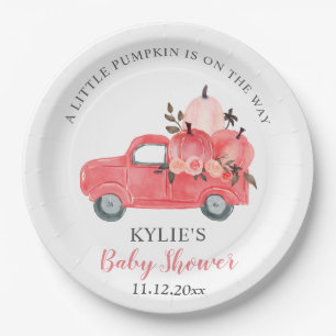 Roze pomkin Truck-Rozen   BABY SHOWER Papieren Bordje