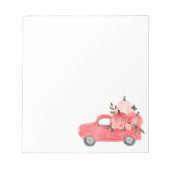 Roze pomkin Truck Rozen Waterverf Notitieblok (Voorkant)