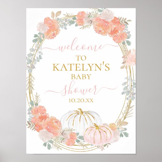 Roze pomkin Welkomstteken Poster (Voorkant)