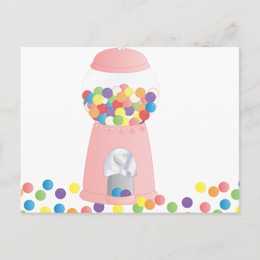 Roze pompelmachine briefkaart (Voorkant)