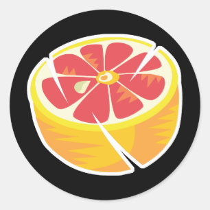 roze pompelmoes ronde sticker