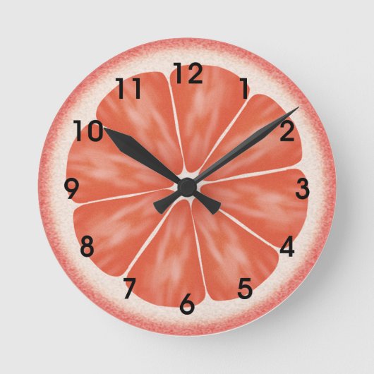 Roze pompelmoessap/pompelmoes ronde klok (Voorkant)