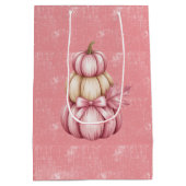 Roze Pompoen Baby Meisje Douche Medium Cadeauzakje (Achterkant)