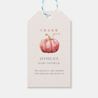 Roze Pompoen Baby shower Gift Label Cadeaulabel