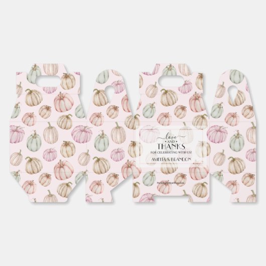 Roze pompoen Baby shower groot Bedankdoosjes (Ongevouwen)