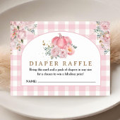 Roze Pompoen Baby shower Herfst Luier Raffle Informatiekaartje