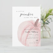 roze pompoen Baby shower meisje Kaart (Staand voorkant)