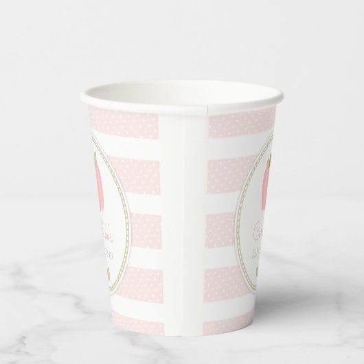 Roze Pompoen Baby shower Papier Cups Papieren Bekers (Rechts)