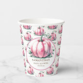 Roze Pompoen Baby shower Papier Cups Papieren Bekers (Voorkant)