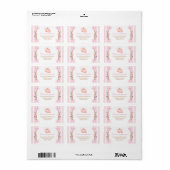Roze Pompoen Bloemen Baby shower Retouradres Etiket (Full Sheet)