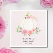 Roze Pompoen Bloemen Meisje Baby shower Servet