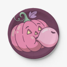 Roze Pompoen Bubble Gum Cute Pastel Halloween