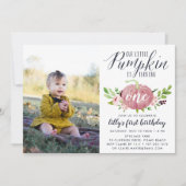 Roze Pompoen Custom Leeftijd Verjaardagsfeest Foto Kaart (Voorkant)