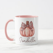Roze Pompoen Custom Naam Herfst Herfstkoffie Mok (Links)