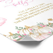 Roze Pompoen Floral Hoe groot is mama's buik Poster (Hoek)