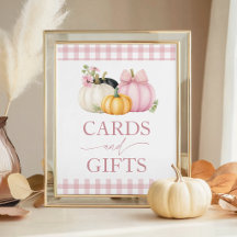 Roze Pompoen Gingham 8x10 Kaarten & Cadeaus Bord