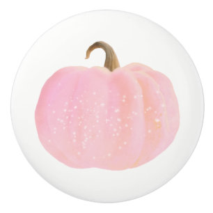 Roze Pompoen Glans Herfst Sprookje Keramische Knop