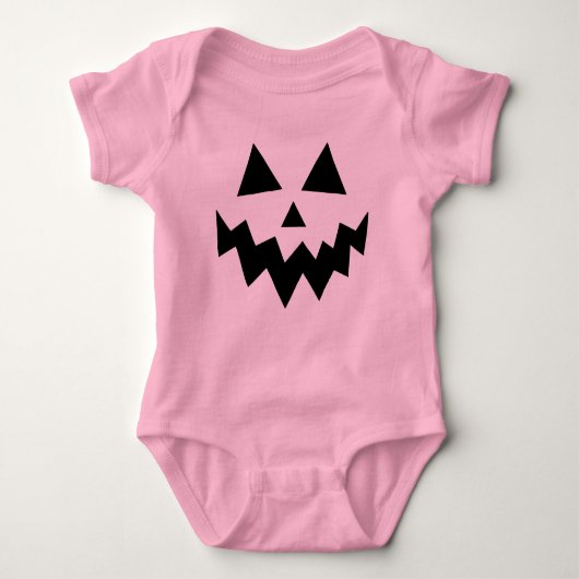 Roze Pompoen Halloween Jack O lantaarn Romper (Voorkant)