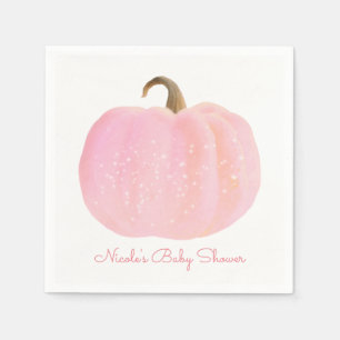 Roze Pompoen Herfst Landelijk Baby Shower Servetten