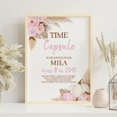 Roze Pompoen Herfst Verjaardag Party Time Capsule Poster