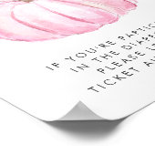 Roze Pompoen Luier Raffle Baby shower Spel Poster (Hoek)