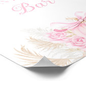 Roze Pompoen Meisje Bloemen Bow Baby shower Bar Poster (Hoek)