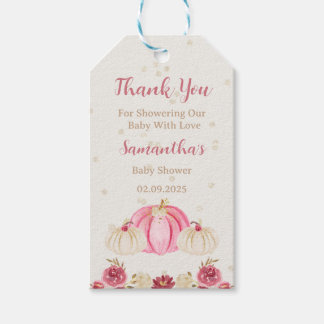 Roze pompoen met Bourgondische bloemensmaak Tags Cadeaulabel