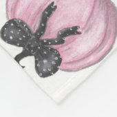 Roze Pompoen met zwarte strik Fleece Deken (Hoek)