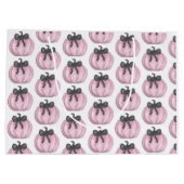 Roze Pompoen met zwarte strik Groot Cadeauzakje (Achterkant)