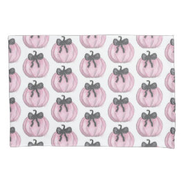 Roze Pompoen met zwarte strik Kussensloop