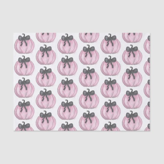 Roze Pompoen met zwarte strik Tissuepapier (Voorkant)