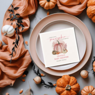 Roze pompoen op haar manier meisje Baby shower pap Servet