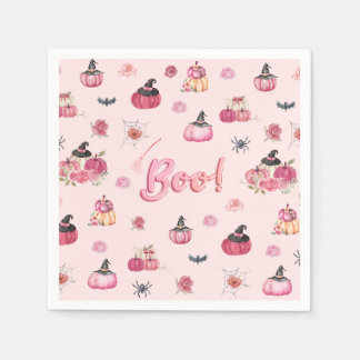 Roze pompoen papier Bord servetten