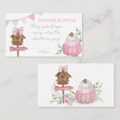 Roze Pompoen Patch Luier Raffle Informatiekaartje (Voorkant / Achterkant)