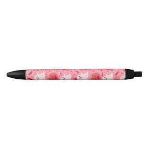 Roze pompoen Spokerige verrassing Zwarte Inkt Pen