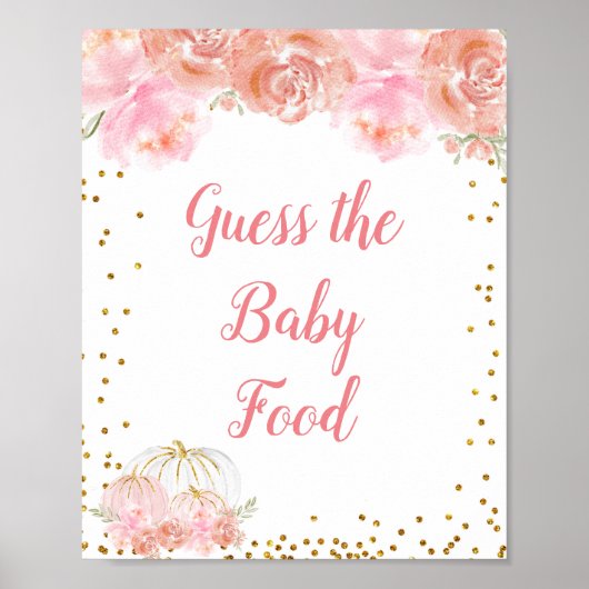 Roze pompoen Waterverf Raad Baby Poster (Voorkant)