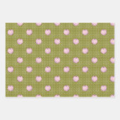 Roze pompoenen op Mocha Groen en Sinaasappel Inpakpapier Vel (Voorkant)