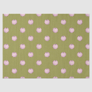 Roze Pompoenen Sage Groene Schattigee Polka Dots Tissuepapier