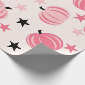 Roze pompoenpatroon met sterren cadeaupapier (Hoek)