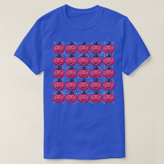 Roze pompoenpatroon t-shirt (Design voorkant)