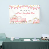 Roze pompoenpompoenwagen Birthday Banner (Beurs)