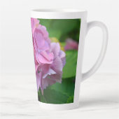Roze Pompom Hydrangea Hortensia Bloem Latte Mok (Rechts)