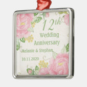 Roze pony 12th Wedding Jubileum Ornament (Links)