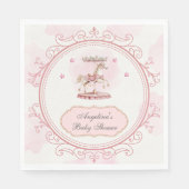 Roze  Pony- Baby shower servetten (Voorkant)