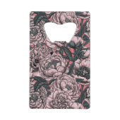 Roze pony-bloemen en -moten kredietkaart flessenopener (Voorkant)