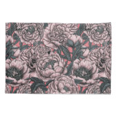 Roze pony-bloemen en -moten kussensloop (Achterkant-Links)