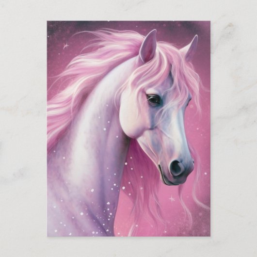 Roze Pony Briefkaart (Voorkant)