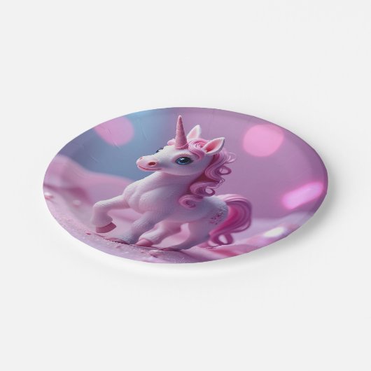 Roze Pony Eenhoorn Papier Borden Papieren Bordje