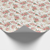Roze Pony Flower Floral Pattern Cadeaupapier (Hoek)