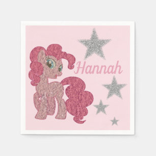roze Pony gepersonaliseerd Servet